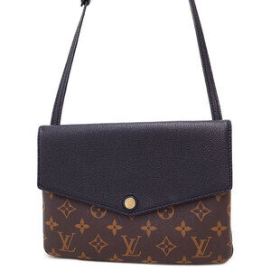 Louis Vuitton Monogram Leather Brown Twice Shoulder Bag